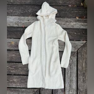 Lucky Brand Wool Blend Duster with Hood Cream color XS